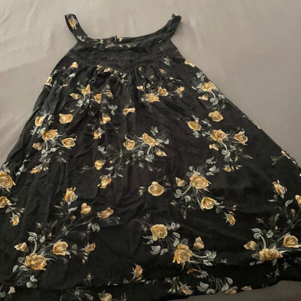 Black Floral Shirt with Lace Top